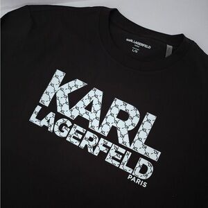 Karl Lagerfeld Black Tee with White Logo, Size: L, Brand New! Never been Worn!